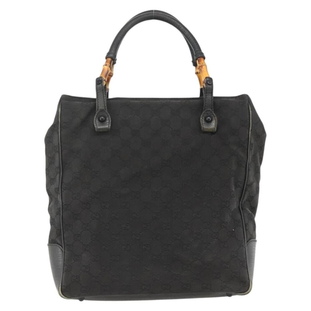 Gucci Bamboo GG Canvas Handbag Black